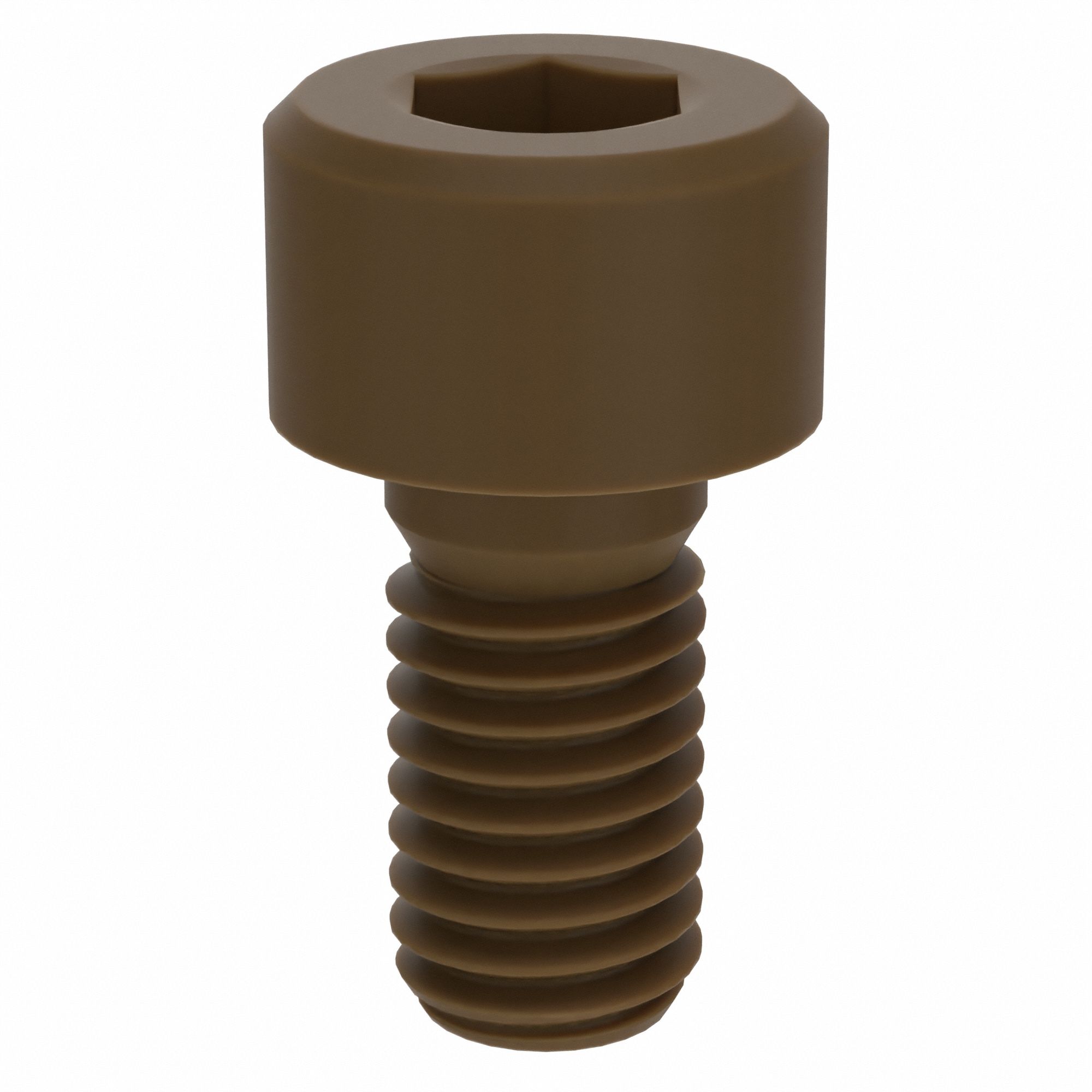 Socket Head Cap Screw: M5x0.80 Thread Size, 10 mm Lg, Std, Plain, Glass-Filled PEEK, 10 PK
