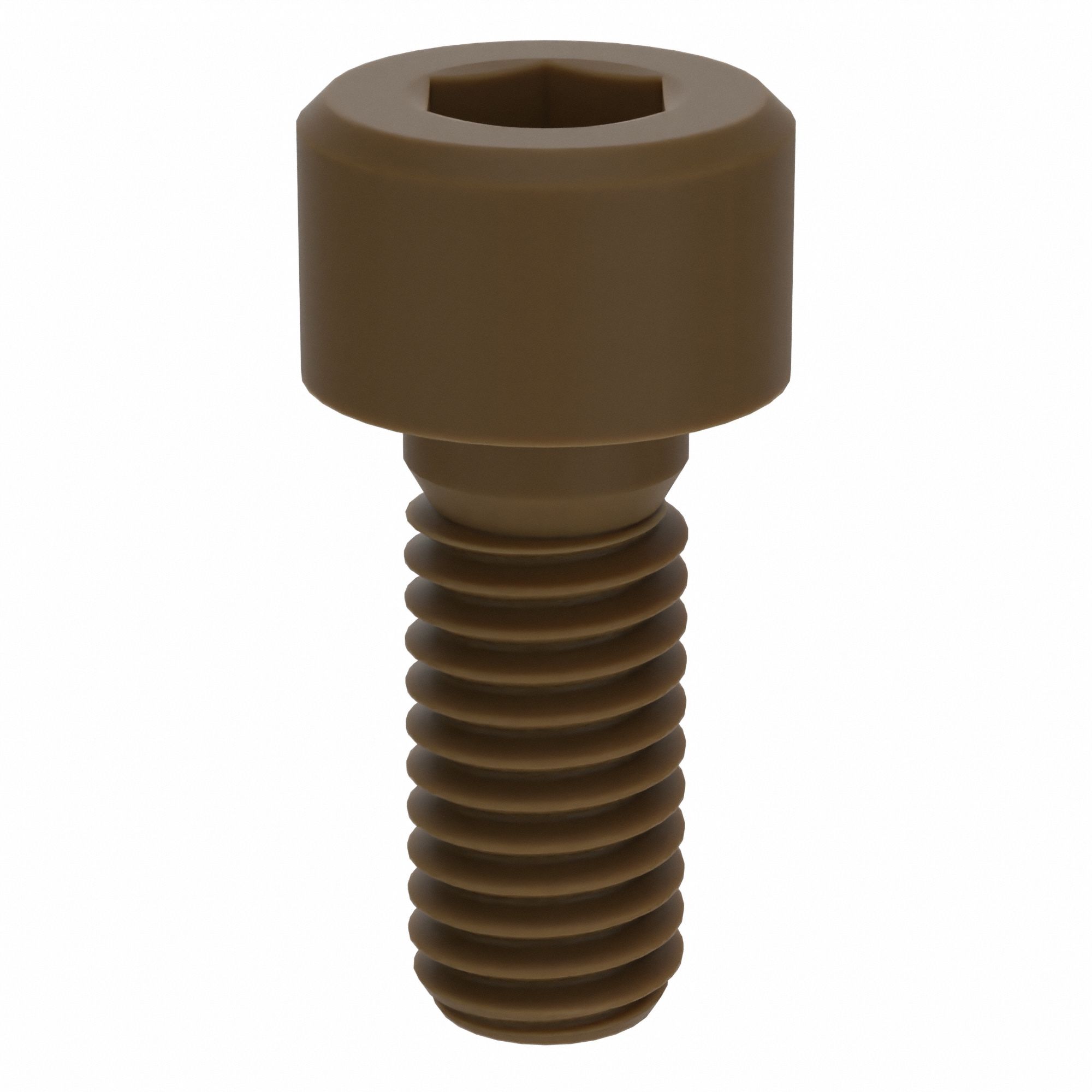 Socket Head Cap Screw: M5x0.80 Thread Size, 12 mm Lg, Std, Plain, PEEK, Not Graded, 10 PK