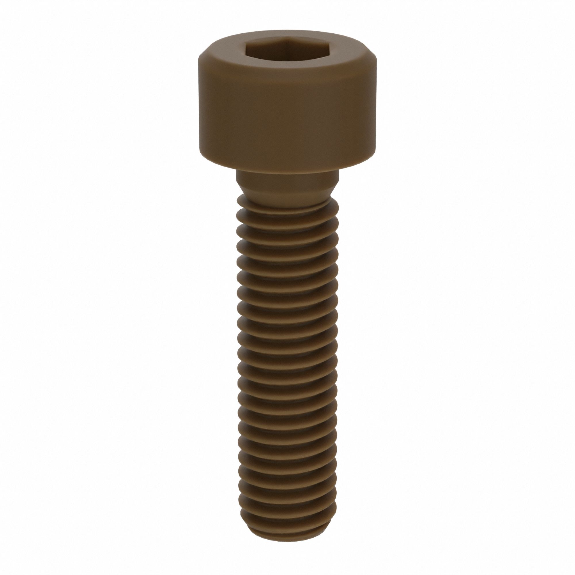 Socket Head Cap Screw: M5x0.80 Thread Size, 20 mm Lg, Std, Plain, Glass-Filled PEEK, 10 PK