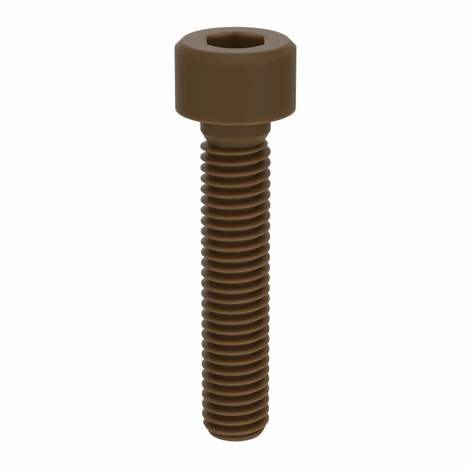 Socket Head Cap Screw: M5x0.80 Thread Size, 25 mm Lg, Std, Plain, Glass-Filled PEEK, 10 PK