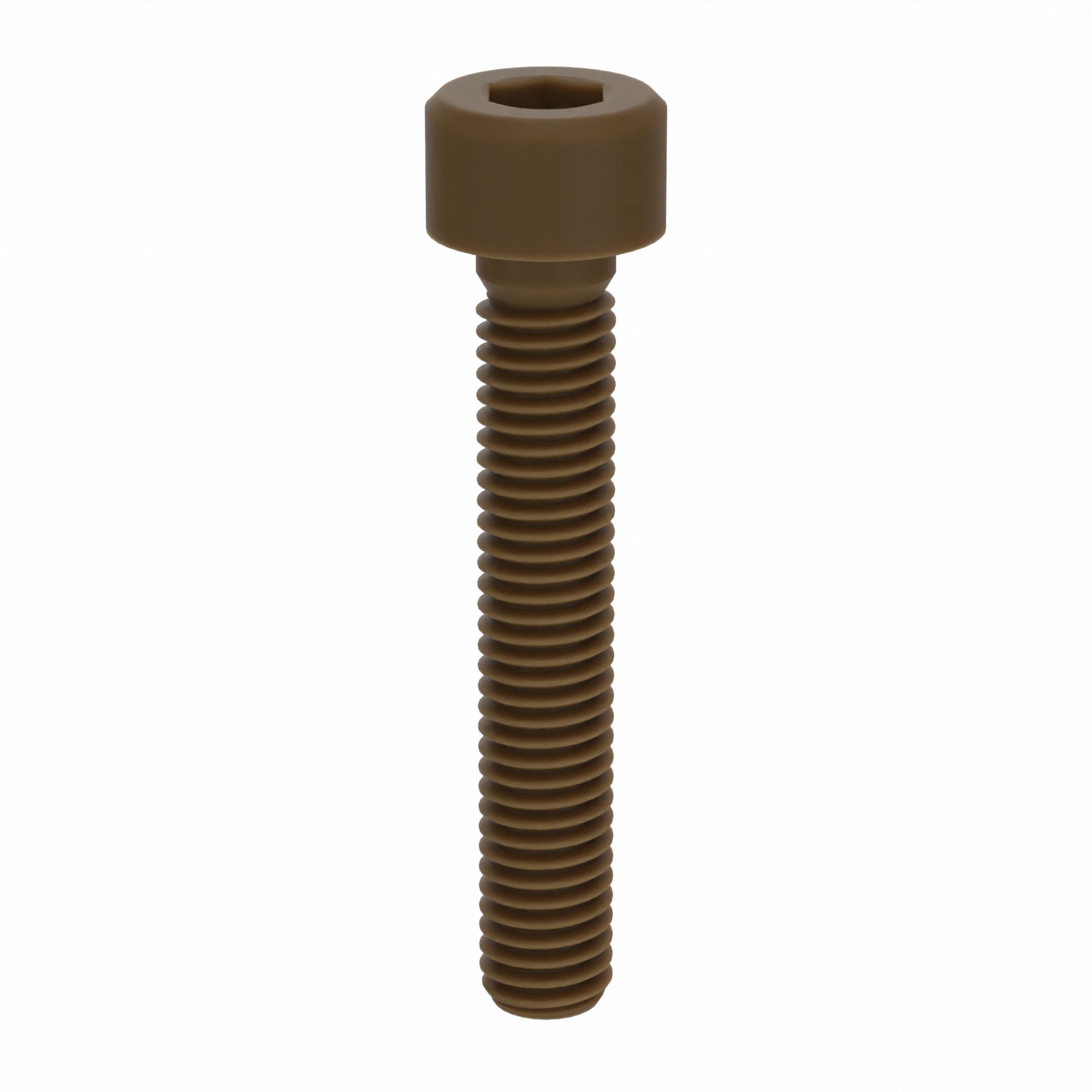 Socket Head Cap Screw: M5x0.80 Thread Size, 30 mm Lg, Std, Plain, Glass-Filled PEEK, 10 PK