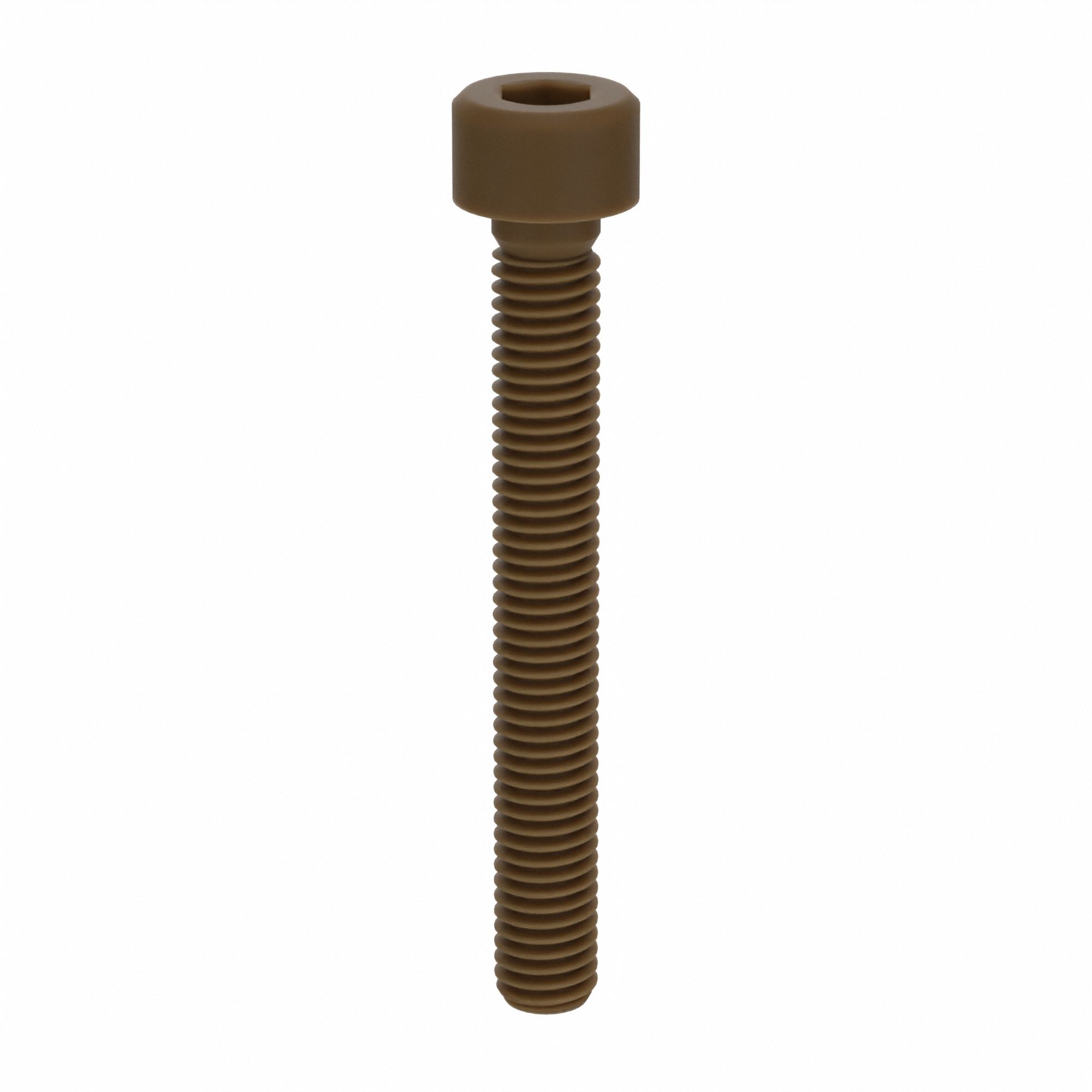 Socket Head Cap Screw: M5x0.80 Thread Size, 40 mm Lg, Std, Plain, Glass-Filled PEEK, 10 PK