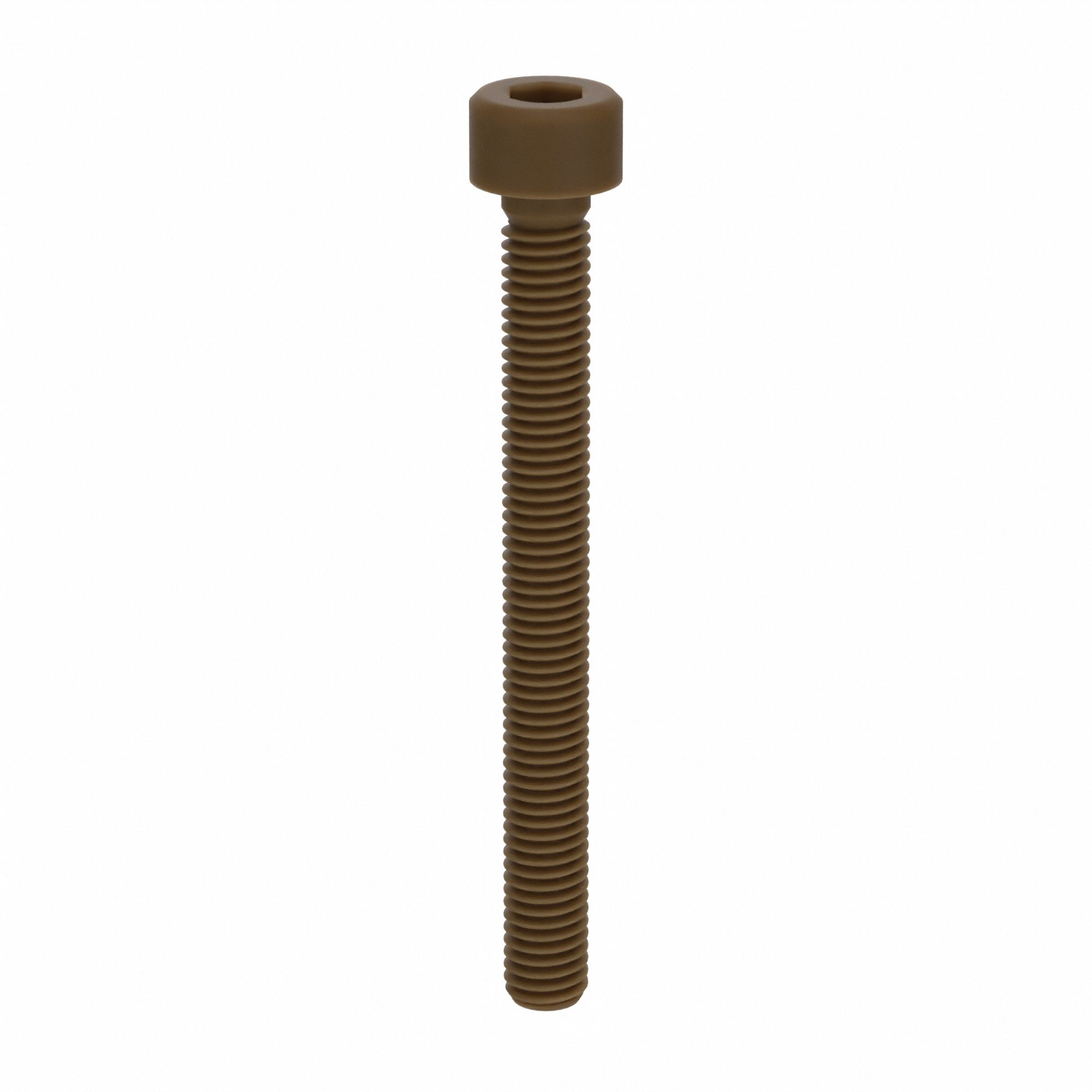 Socket Head Cap Screw: M5x0.80 Thread Size, 55 mm Lg, Std, Plain, Glass-Filled PEEK, 10 PK