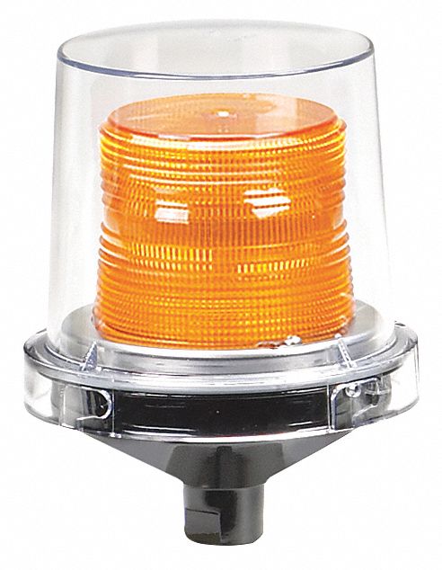 Strobe Light: 24V DC, 7 1/2 in Overall Ht, 5 1/2 in Overall Dia, Amber, 224XST-024A