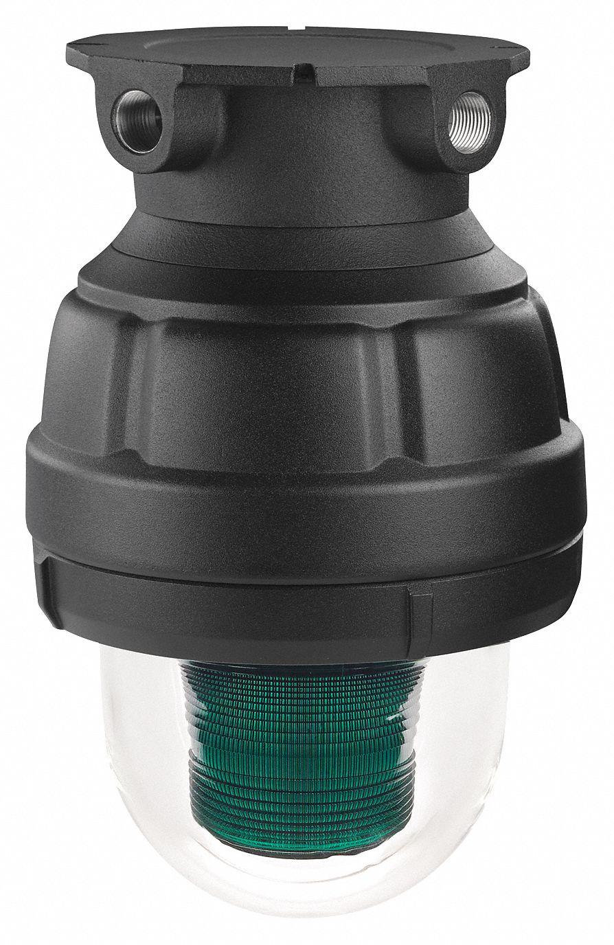Strobe Light: LED, 24V DC, 11 3/8 in Overall Ht, 8 13/16 in Overall Dia, Green