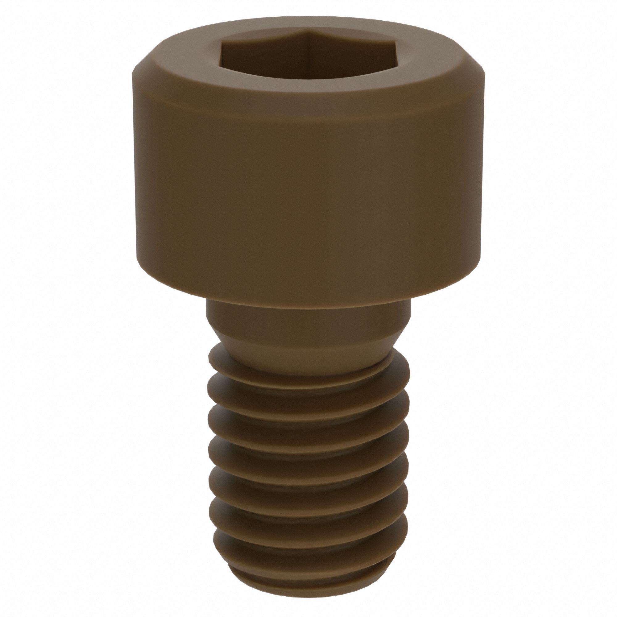 Socket Head Cap Screw: M6x1.00 Thread Size, 10 mm Lg, Std, Plain, Glass-Filled PEEK, 10 PK