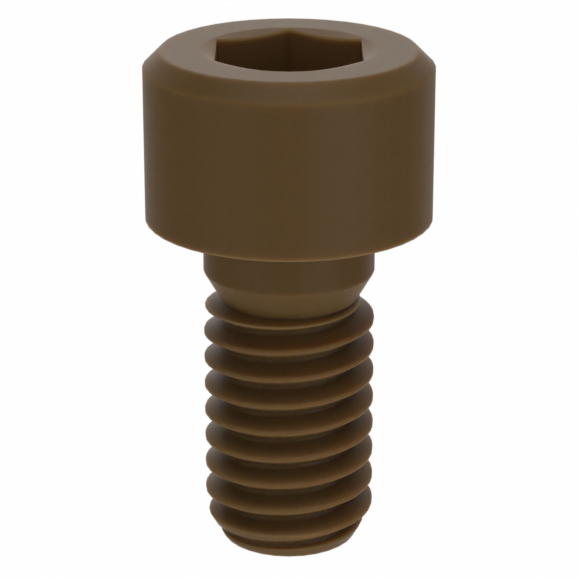 Socket Head Cap Screw: M6x1.00 Thread Size, 12 mm Lg, Std, Plain, Glass-Filled PEEK, 10 PK