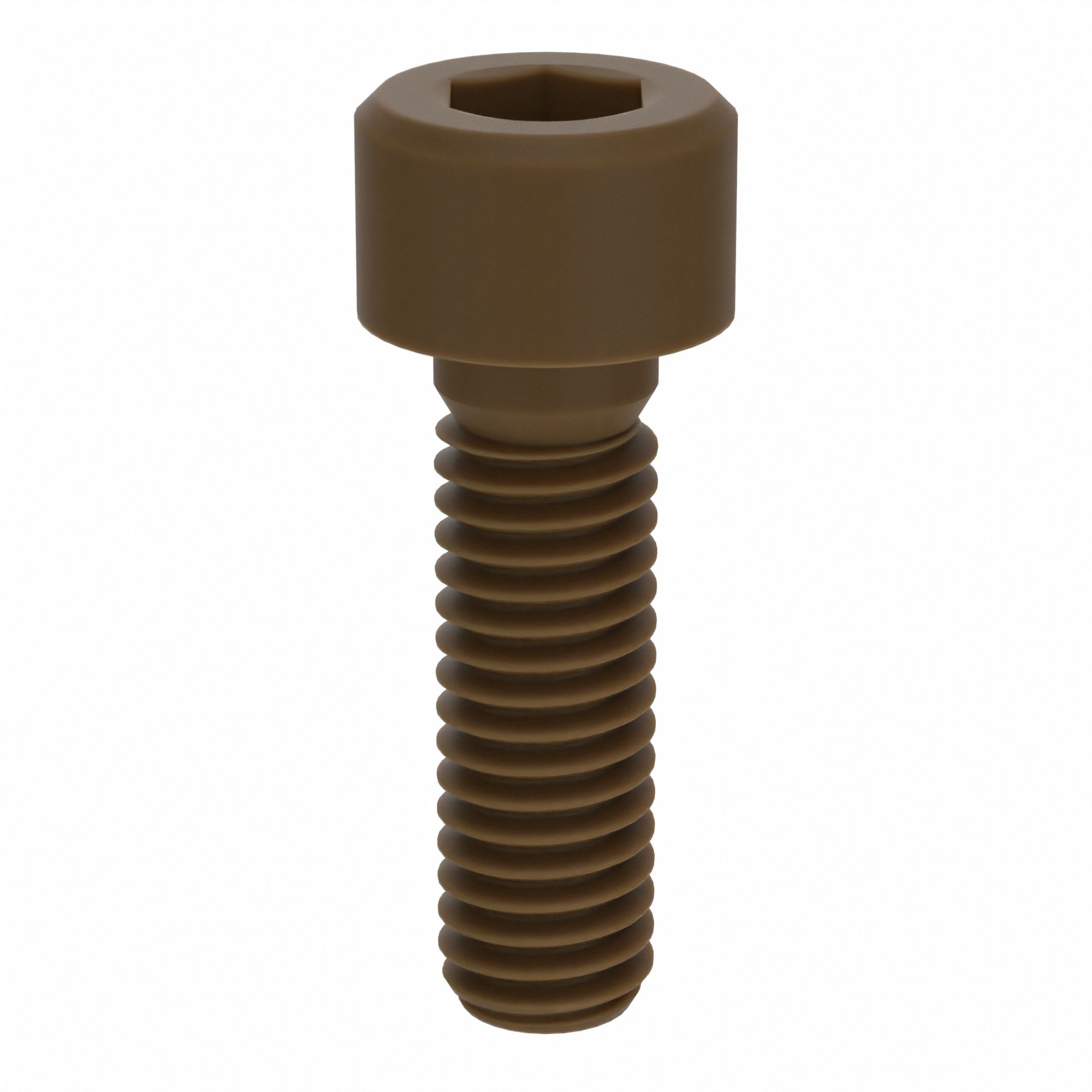 Socket Head Cap Screw: M6x1.00 Thread Size, 20 mm Lg, Std, Plain, Glass-Filled PEEK, 10 PK