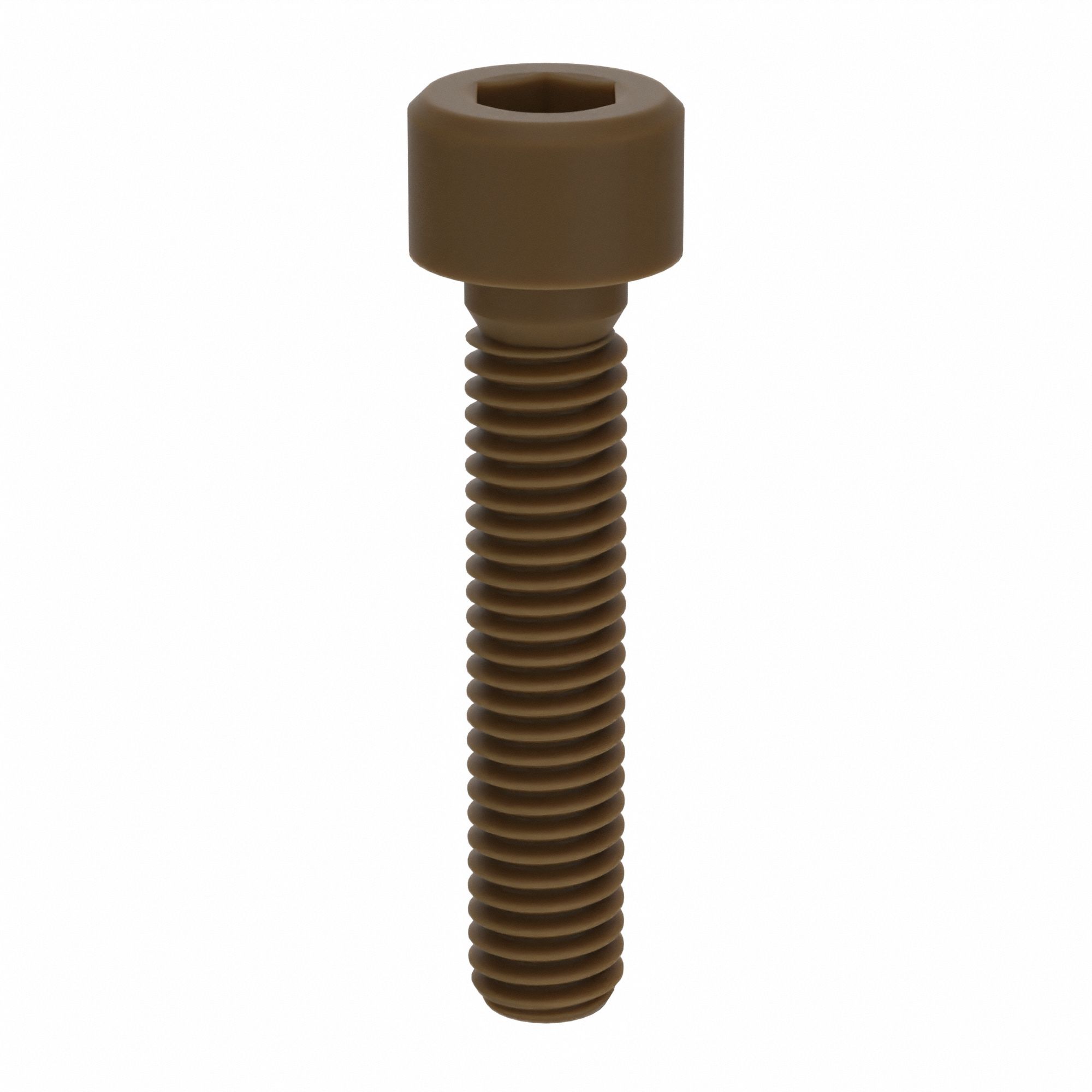 Socket Head Cap Screw: M6x1.00 Thread Size, 30 mm Lg, Std, Plain, Glass-Filled PEEK, 10 PK