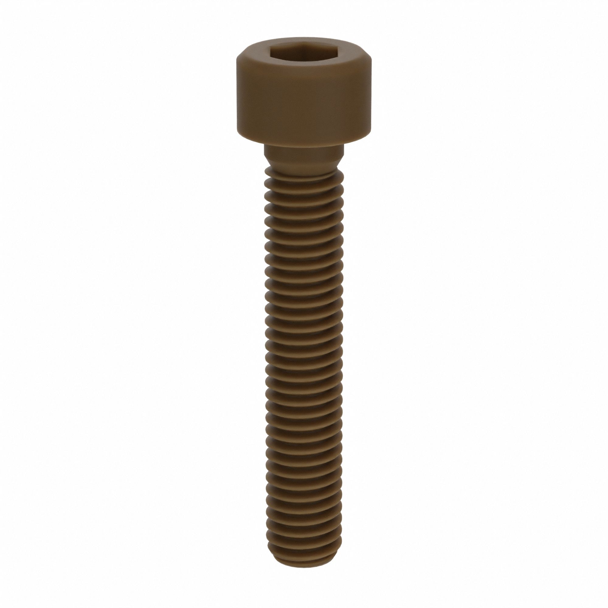 Socket Head Cap Screw: M6x1.00 Thread Size, 35 mm Lg, Std, Plain, Glass-Filled PEEK, 10 PK