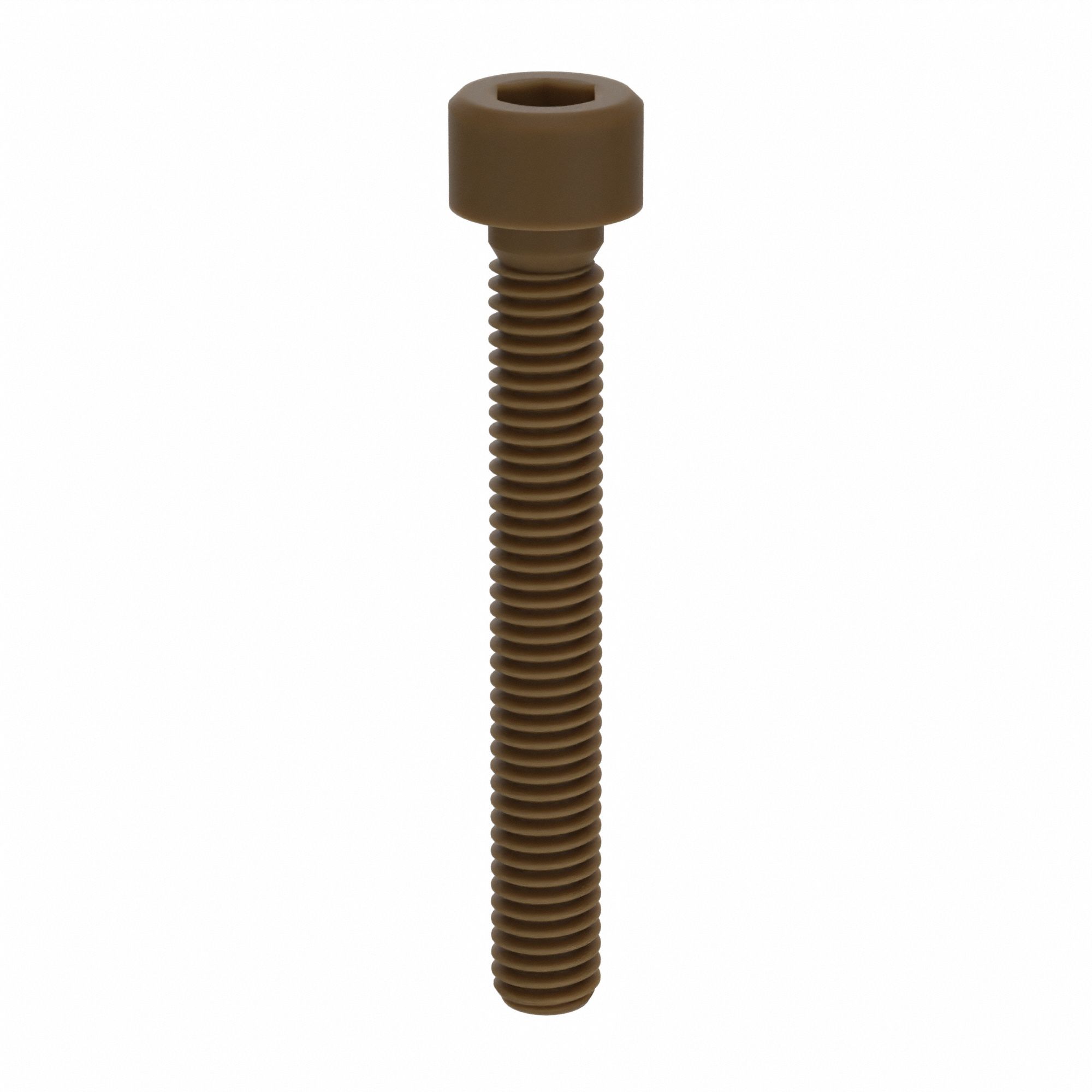Socket Head Cap Screw: M6x1.00 Thread Size, 45 mm Lg, Std, Plain, Glass-Filled PEEK, 10 PK