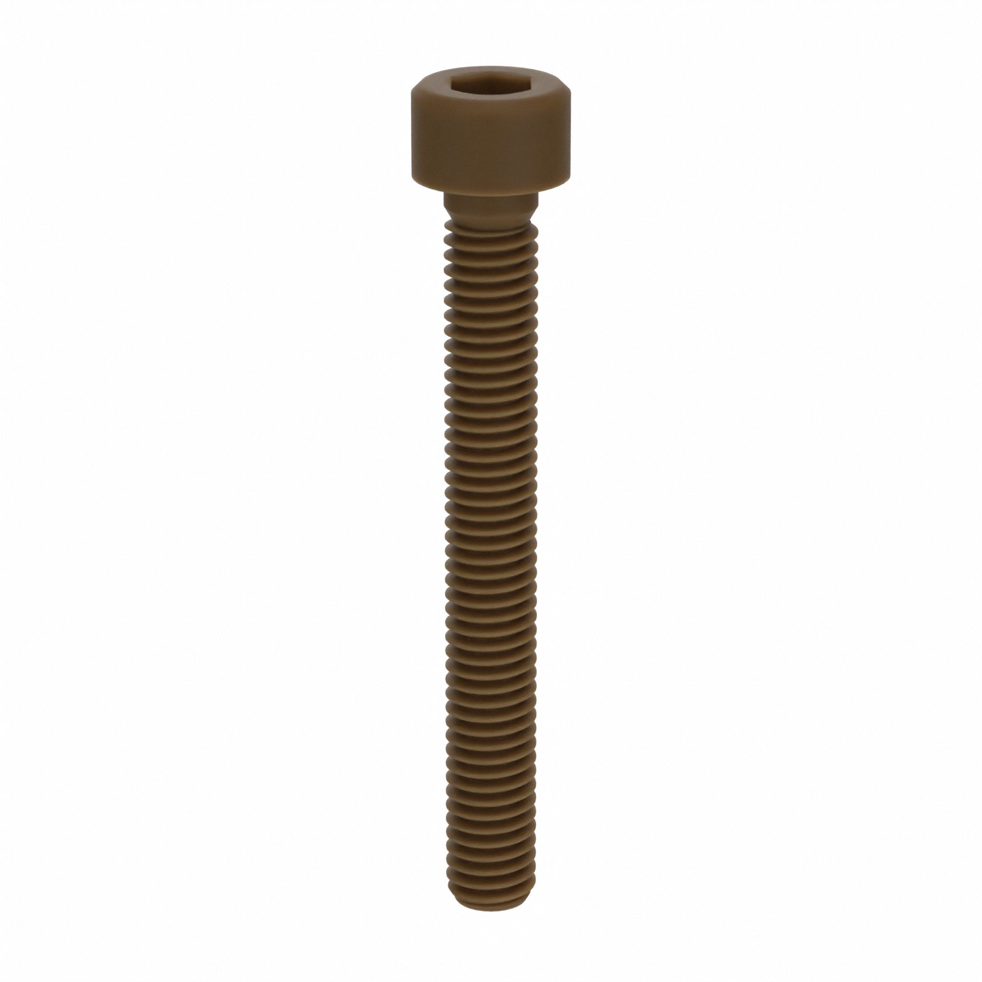 Socket Head Cap Screw: M6x1.00 Thread Size, 50 mm Lg, Std, Plain, Glass-Filled PEEK, 10 PK