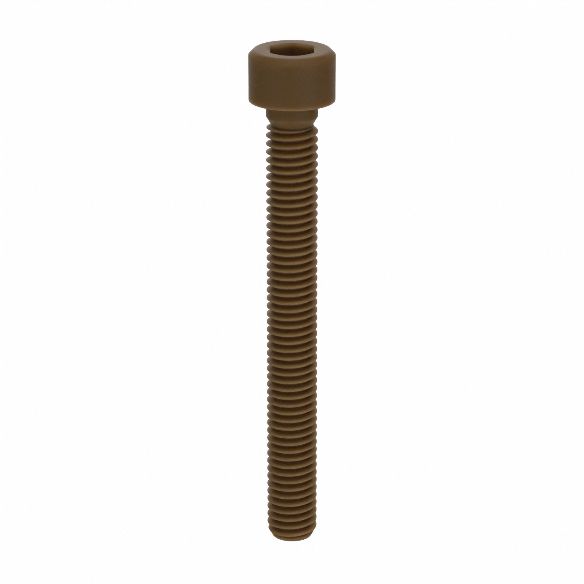 Socket Head Cap Screw: M6x1.00 Thread Size, 55 mm Lg, Std, Plain, PEEK, Not Graded, 10 PK