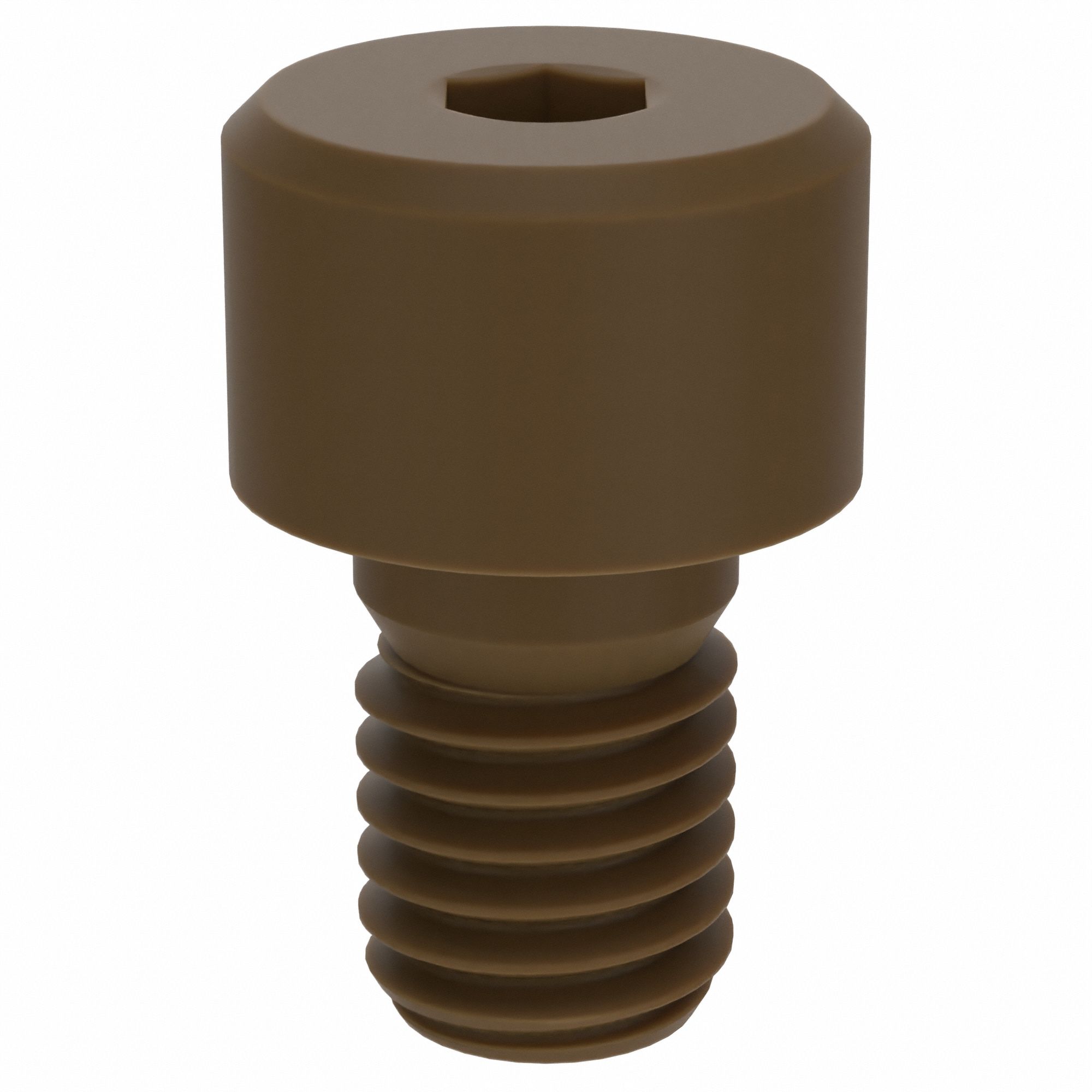 Socket Head Cap Screw: M8x1.25 Thread Size, 12 mm Lg, Std, Plain, Glass-Filled PEEK, 10 PK