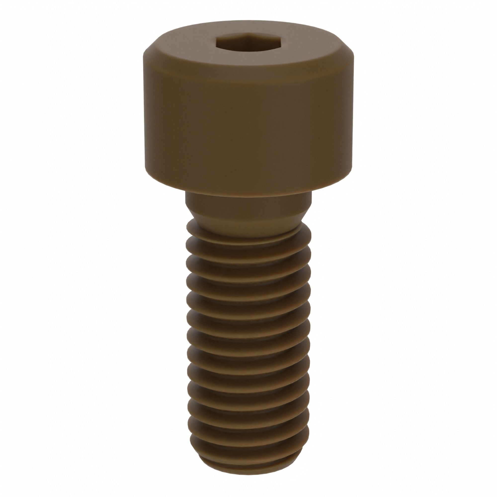 Socket Head Cap Screw: M8x1.25 Thread Size, 20 mm Lg, Std, Plain, Glass-Filled PEEK, 10 PK
