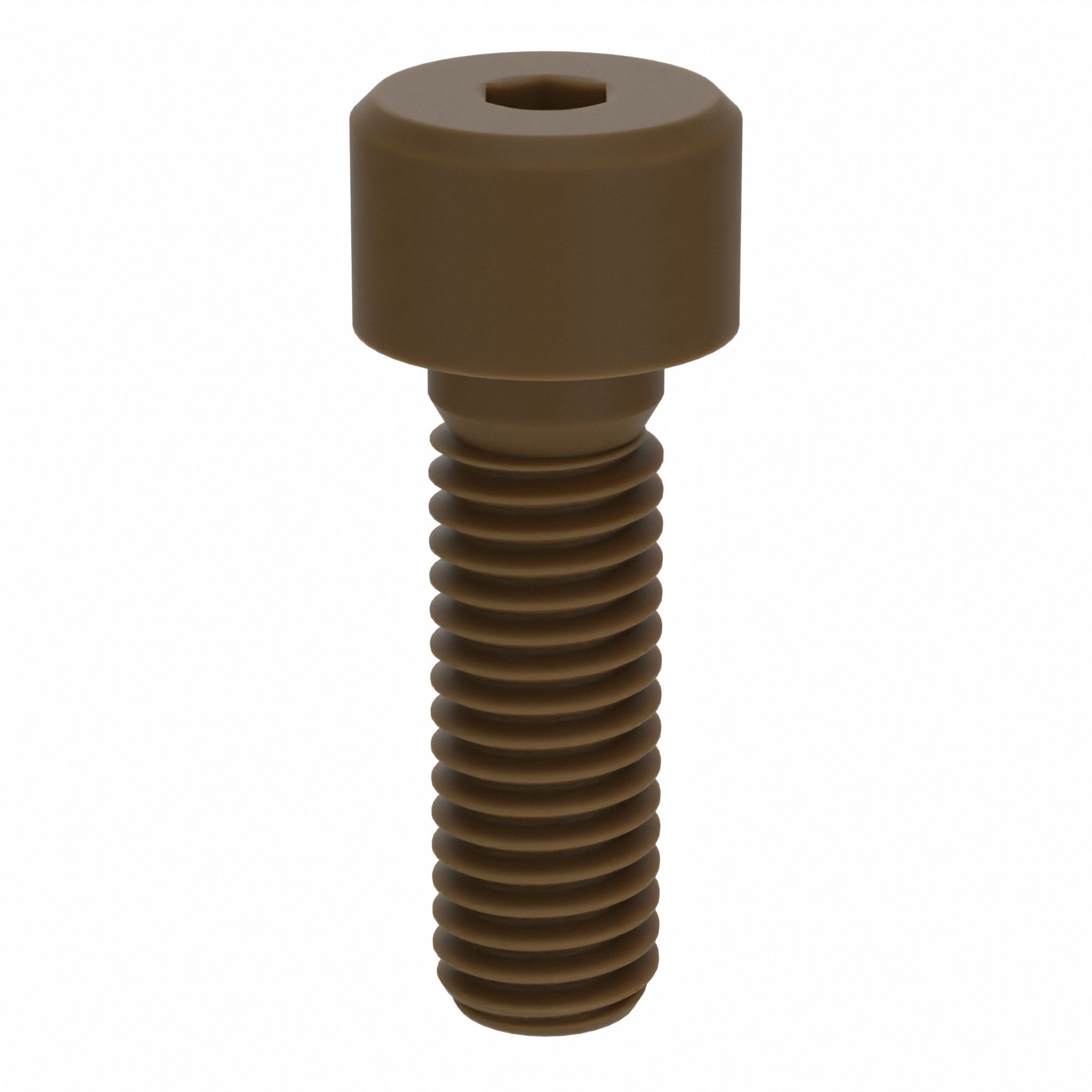 Socket Head Cap Screw: M8x1.25 Thread Size, 25 mm Lg, Std, Plain, Glass-Filled PEEK, 10 PK