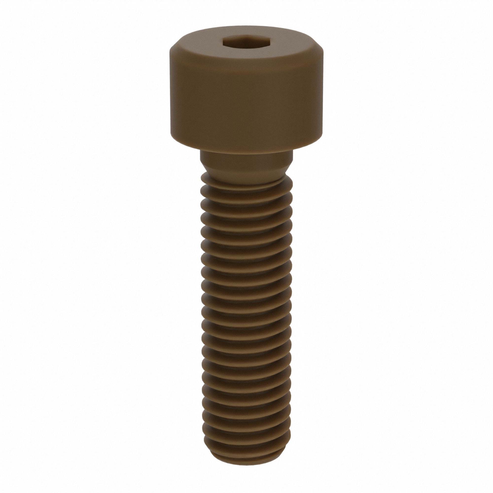 Socket Head Cap Screw: M8x1.25 Thread Size, 30 mm Lg, Std, Plain, Glass-Filled PEEK, 10 PK