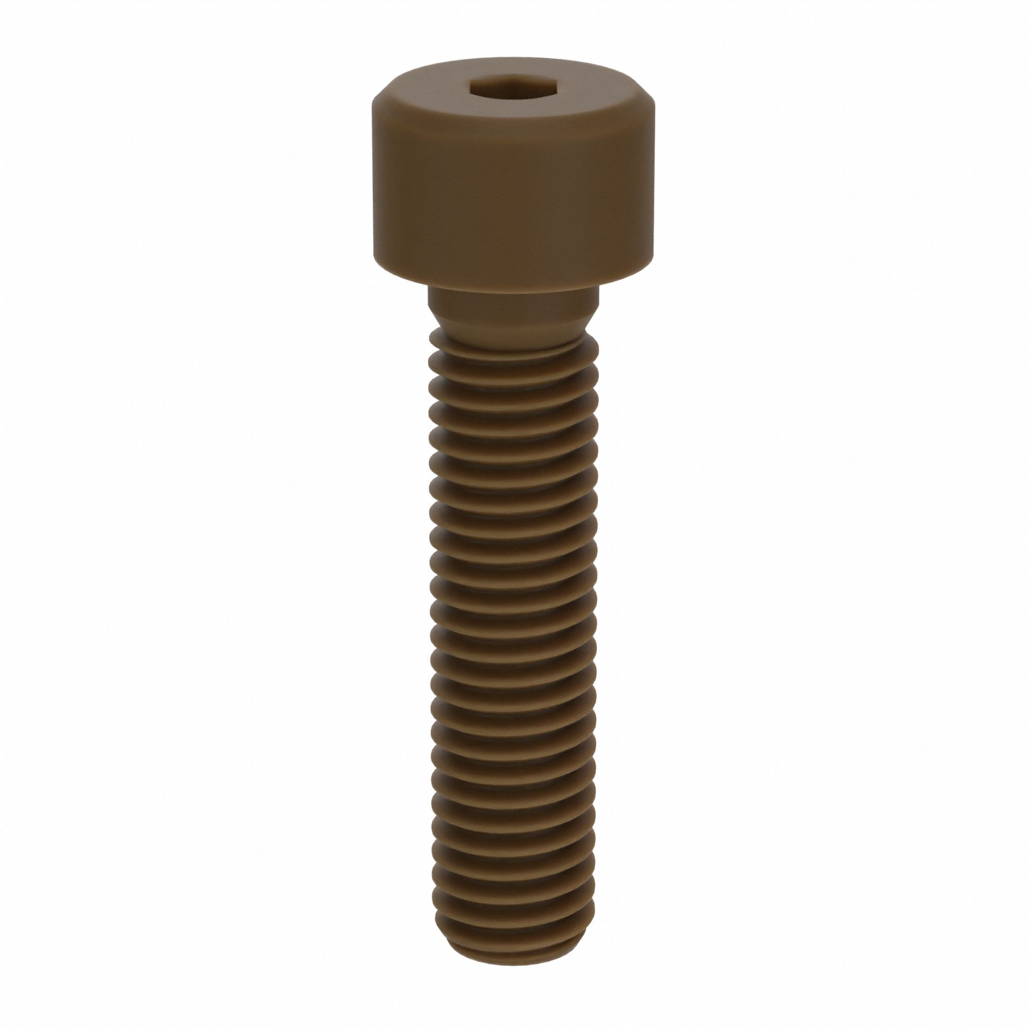 Socket Head Cap Screw: M8x1.25 Thread Size, 35 mm Lg, Std, Plain, Glass-Filled PEEK, 10 PK