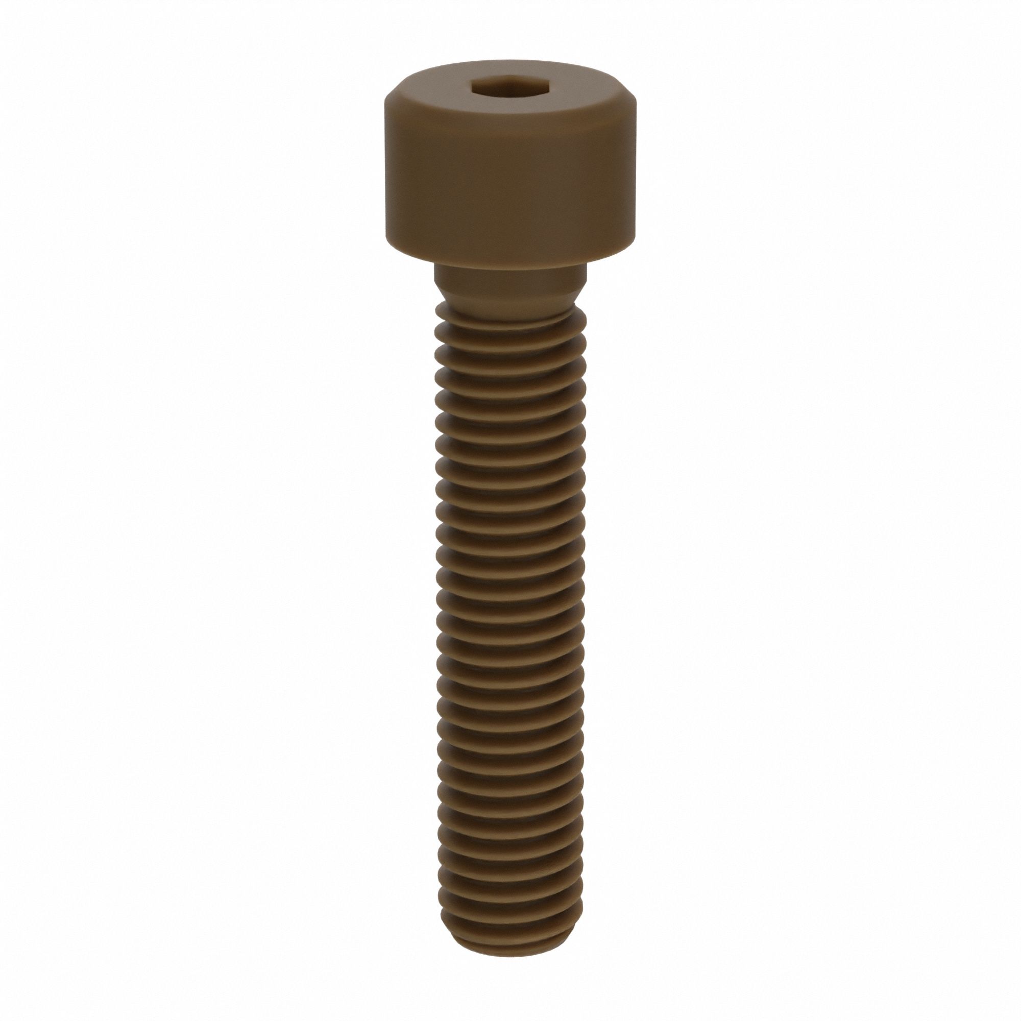 Socket Head Cap Screw: M8x1.25 Thread Size, 40 mm Lg, Std, Plain, Glass-Filled PEEK, 10 PK
