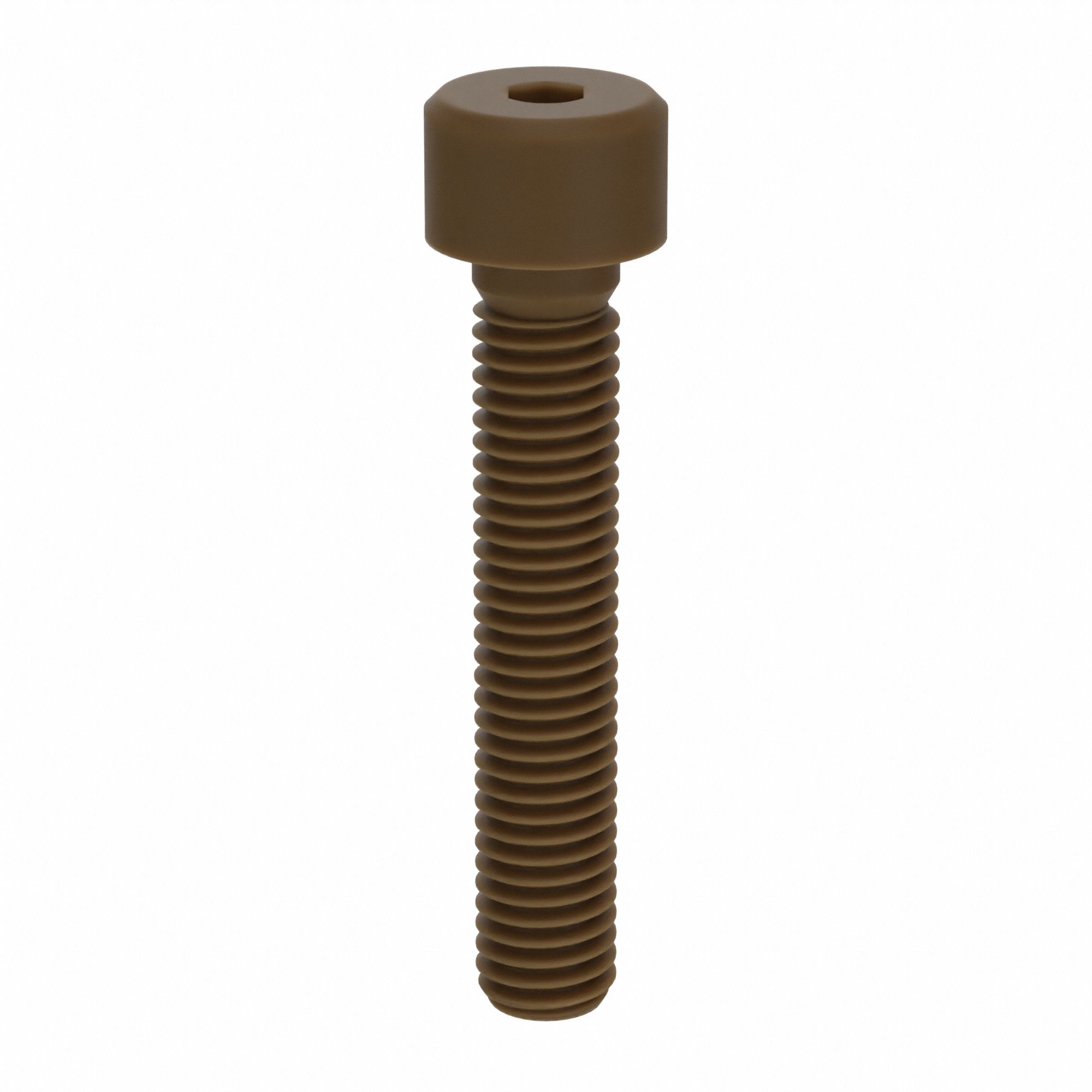 Socket Head Cap Screw: M8x1.25 Thread Size, 45 mm Lg, Std, Plain, Glass-Filled PEEK, 10 PK