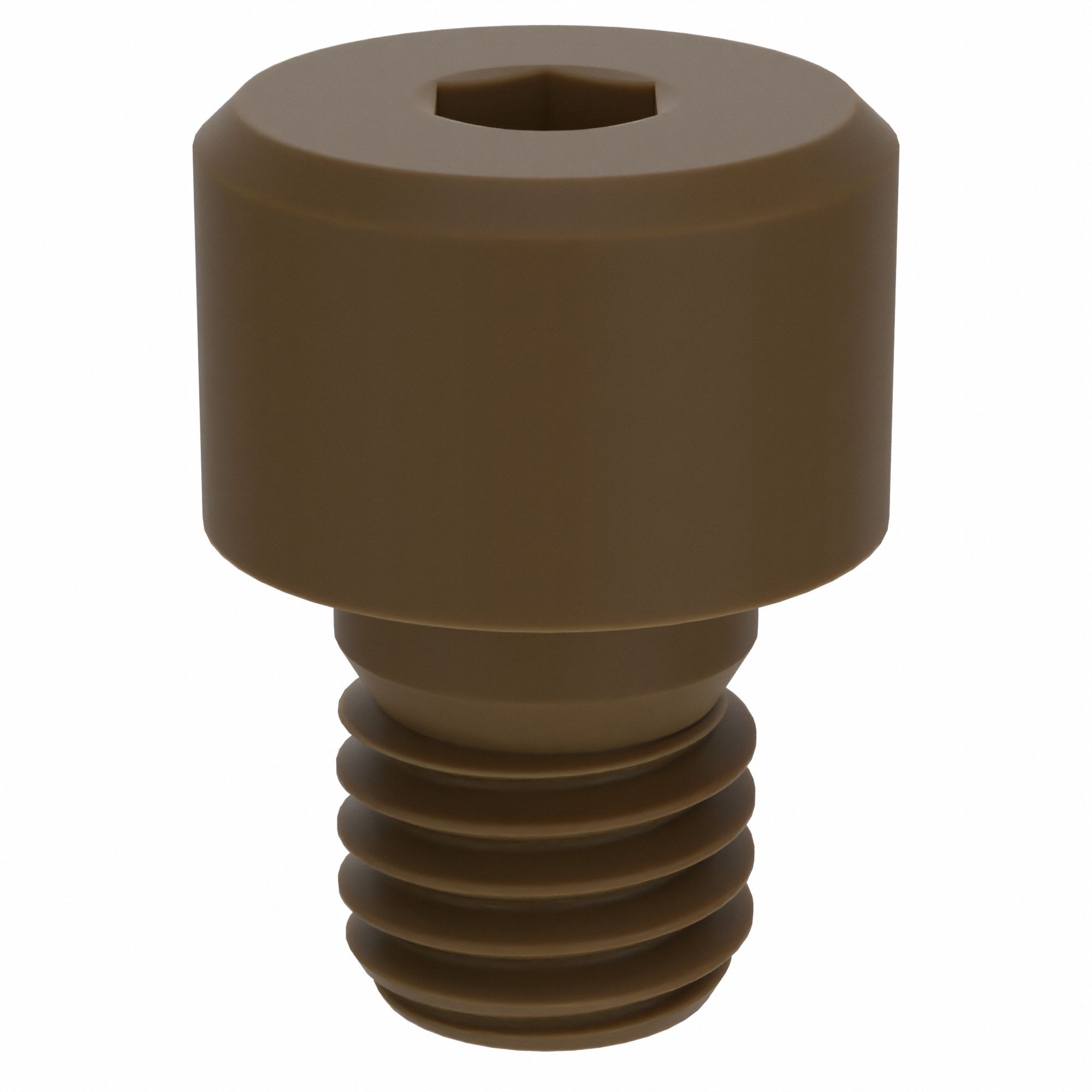 Socket Head Cap Screw: M10x1.50 Thread Size, 12 mm Lg, Std, Plain, Glass-Filled PEEK, 10 PK