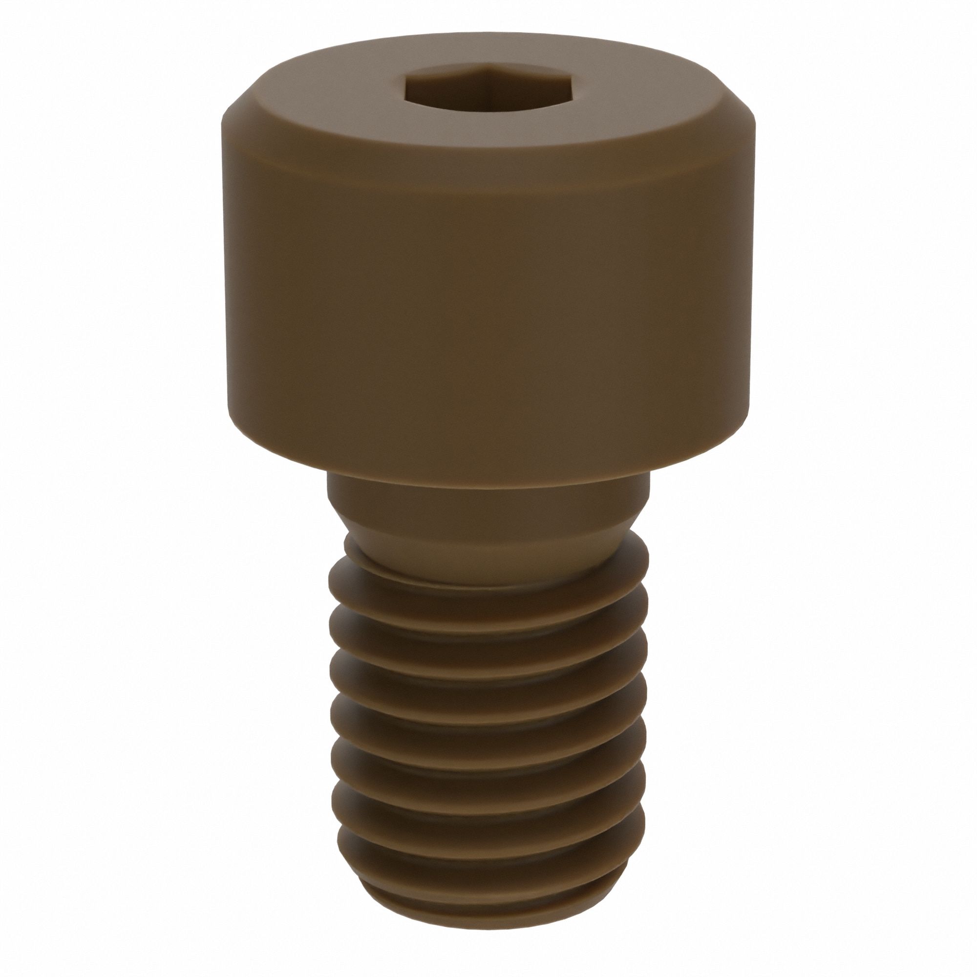 Socket Head Cap Screw: M6x1.00 Thread Size, 16 mm Lg, Std, Plain, Glass-Filled PEEK, 10 PK