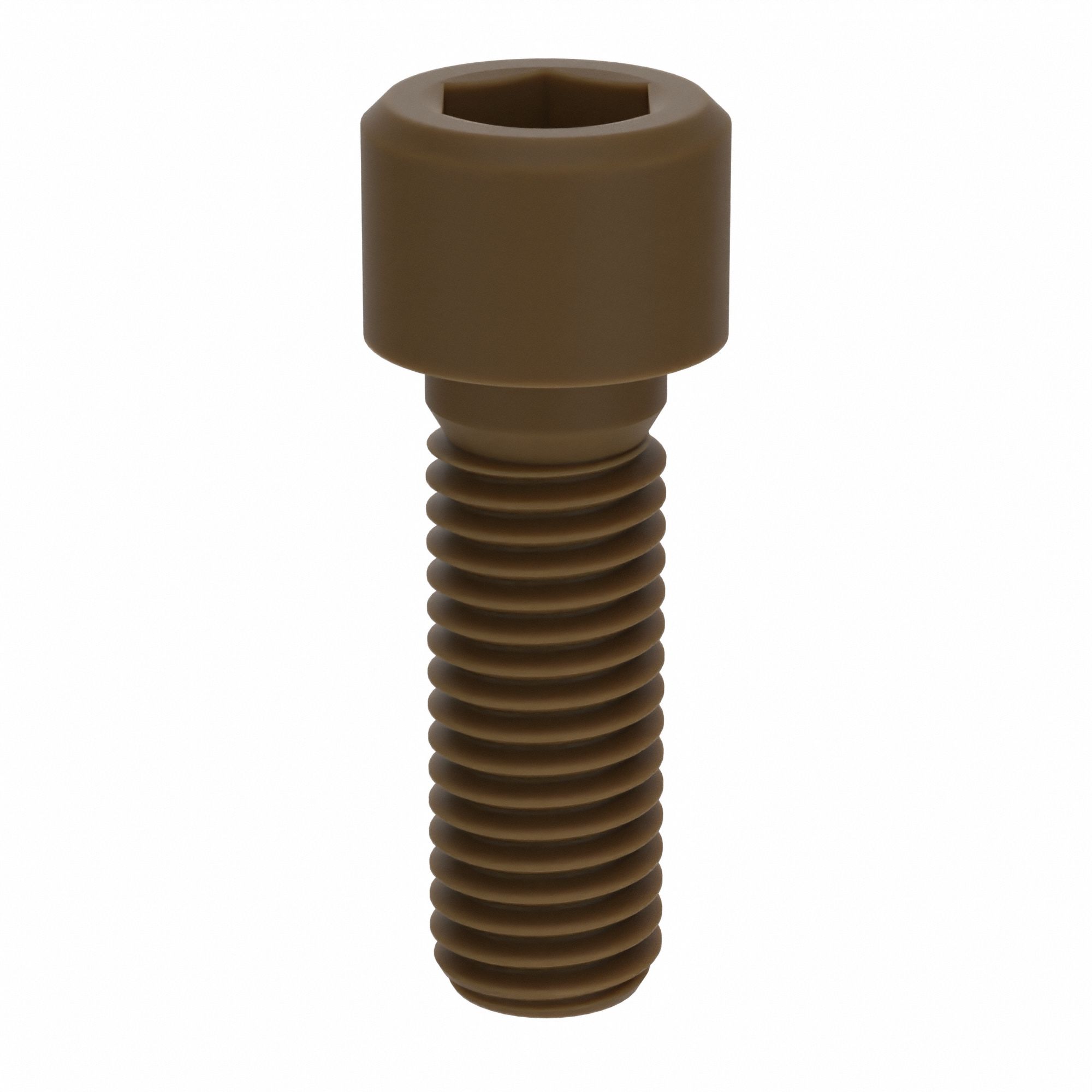 Socket Head Cap Screw: M12x1.75 Thread Size, 35 mm Lg, Std, Plain, Glass-Filled PEEK, 10 PK