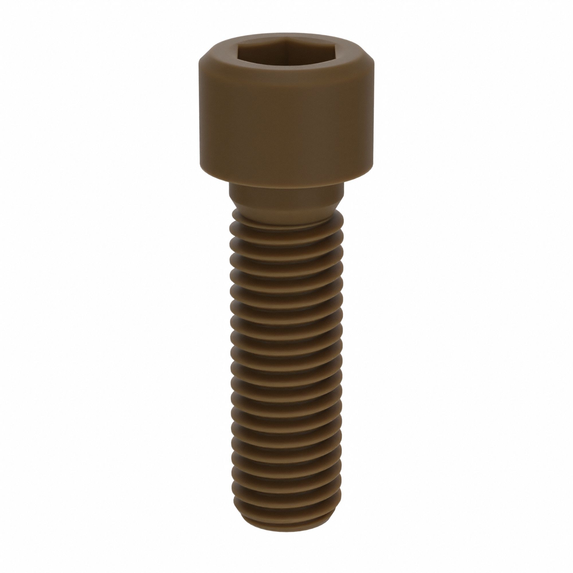 Socket Head Cap Screw: M12x1.75 Thread Size, 40 mm Lg, Std, Plain, Glass-Filled PEEK, 10 PK