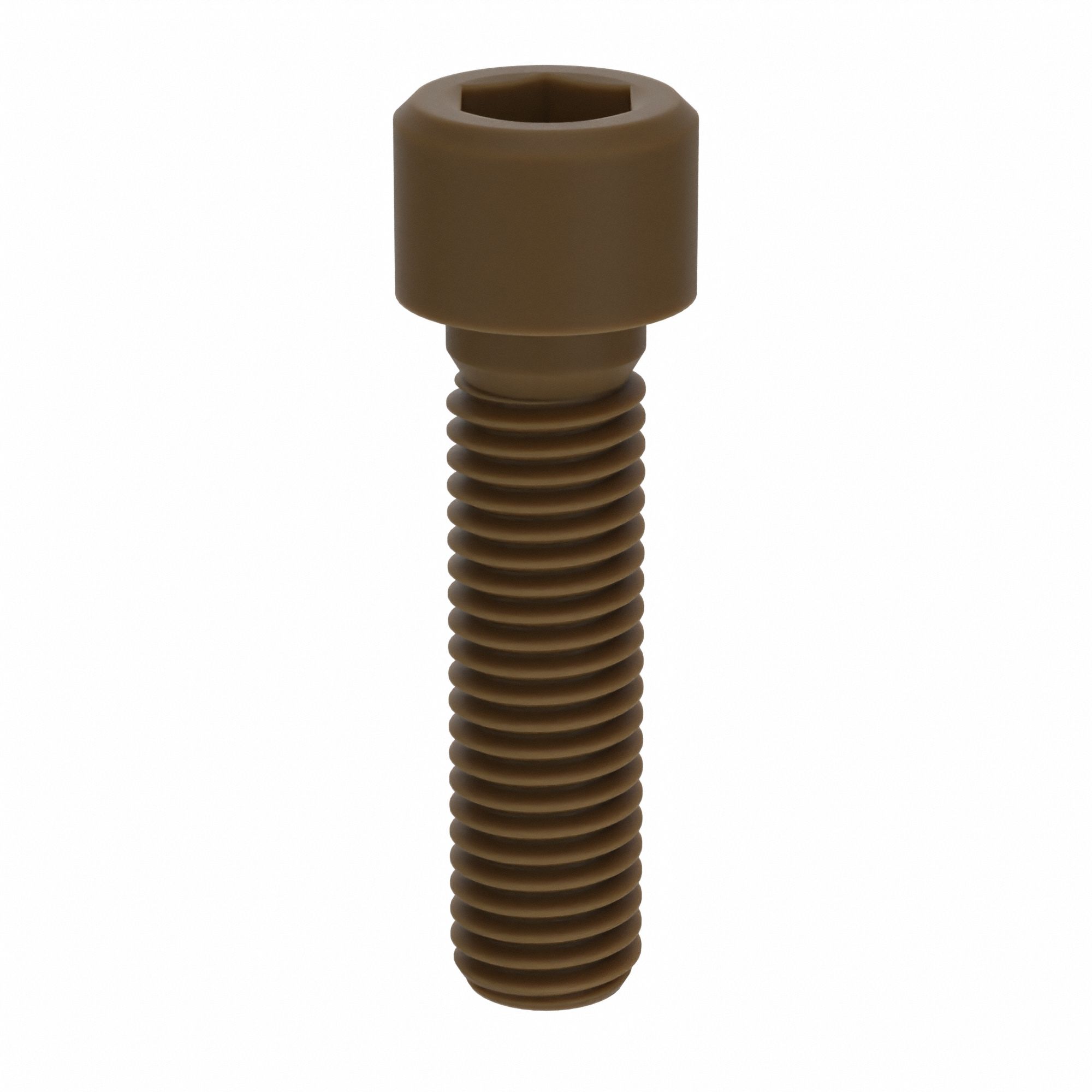Socket Head Cap Screw: M12x1.75 Thread Size, 45 mm Lg, Std, Plain, Glass-Filled PEEK, 10 PK