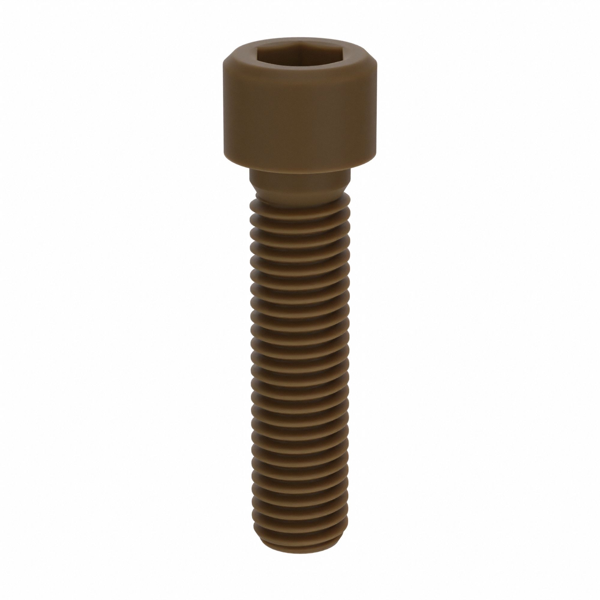 Socket Head Cap Screw: M12x1.75 Thread Size, 50 mm Lg, Std, Plain, Glass-Filled PEEK, 10 PK