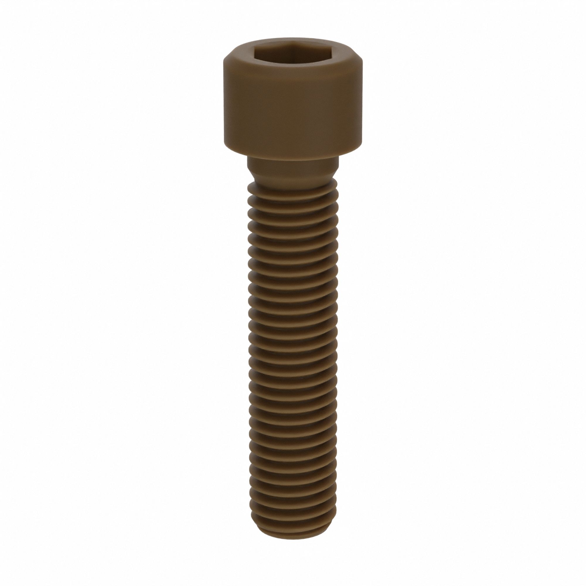 Socket Head Cap Screw: M12x1.75 Thread Size, 55 mm Lg, Std, Plain, Glass-Filled PEEK, 10 PK