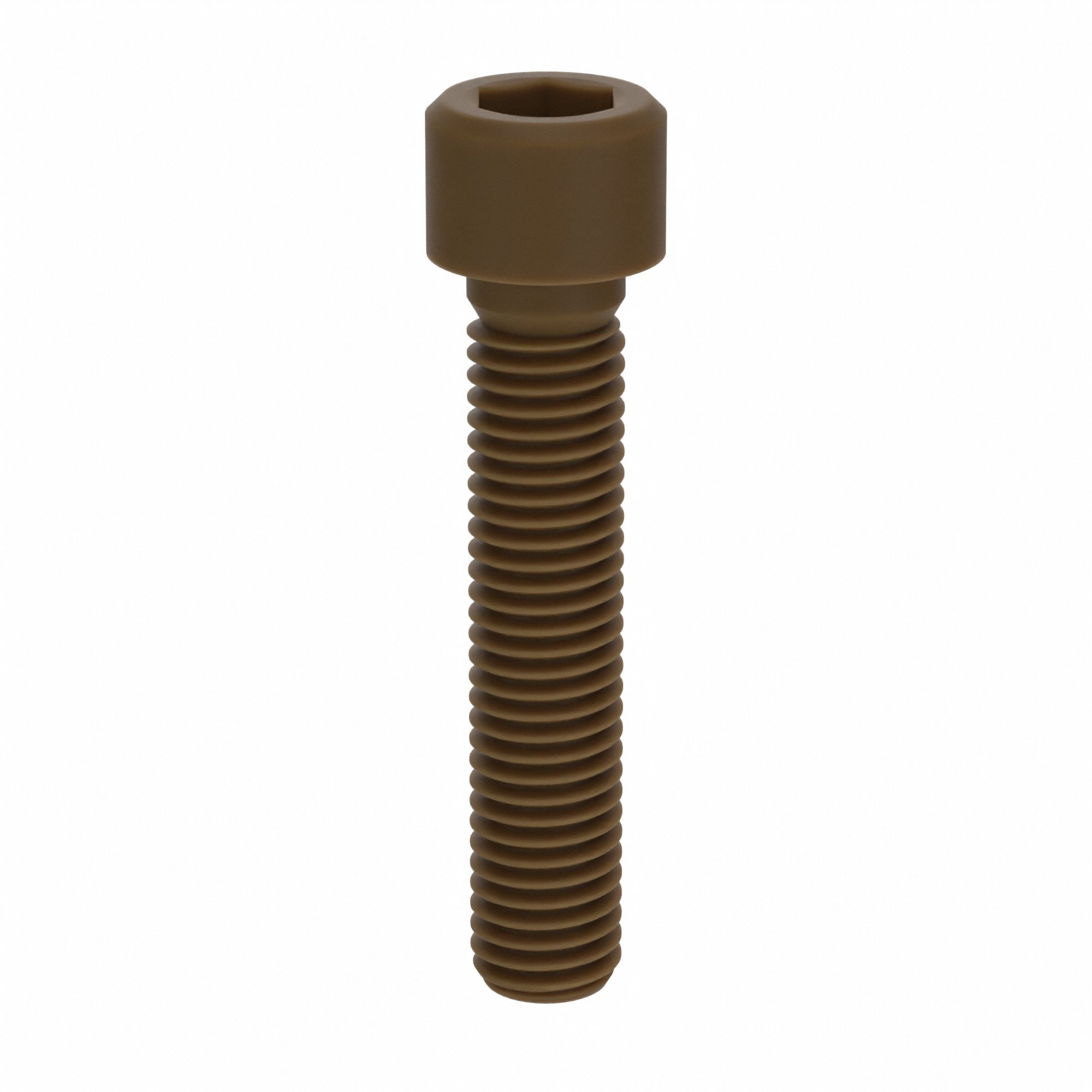 Socket Head Cap Screw: M12x1.75 Thread Size, 60 mm Lg, Std, Plain, Glass-Filled PEEK, 10 PK