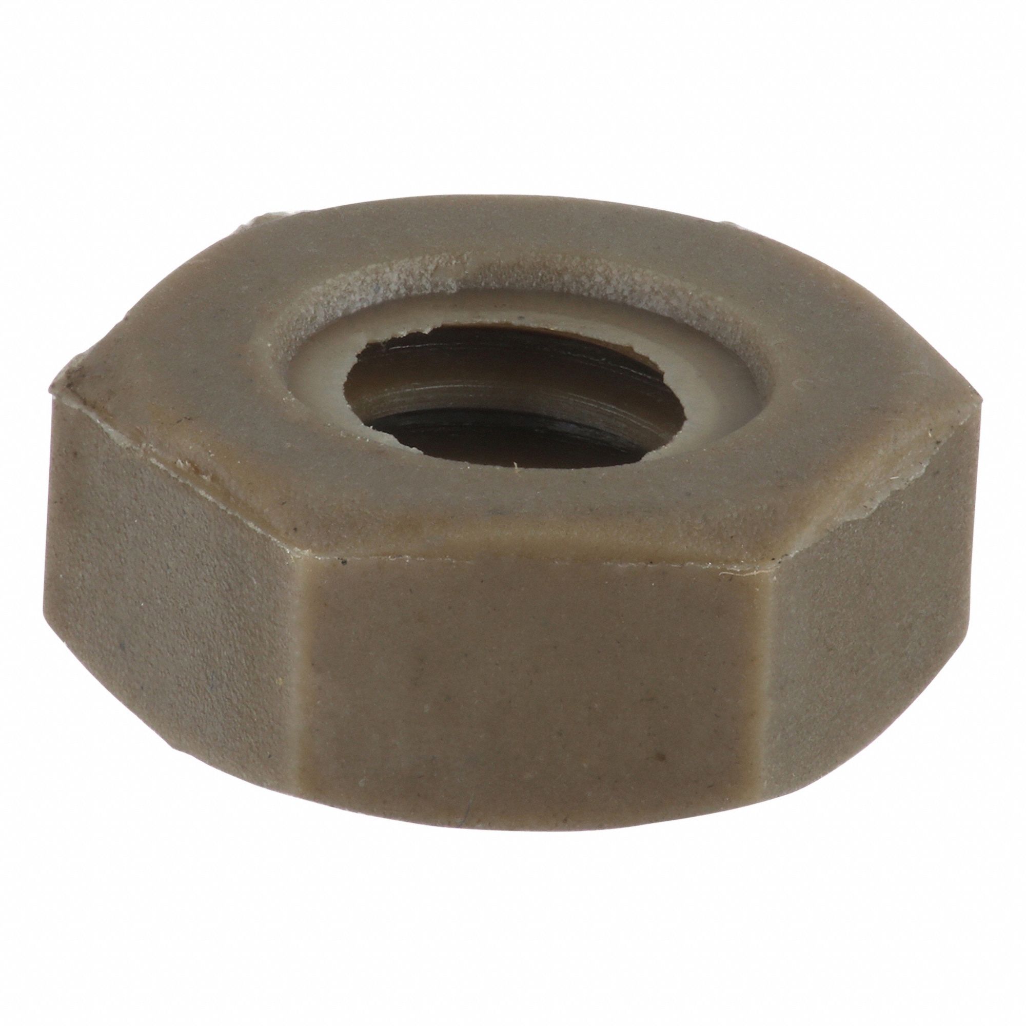 Hex Nut: Hex Machine Screw, 1/4"-20 Thread, 7/16 in Hex Wd, 3/16 in Hex Ht, PEEK, Not Graded, 10 PK