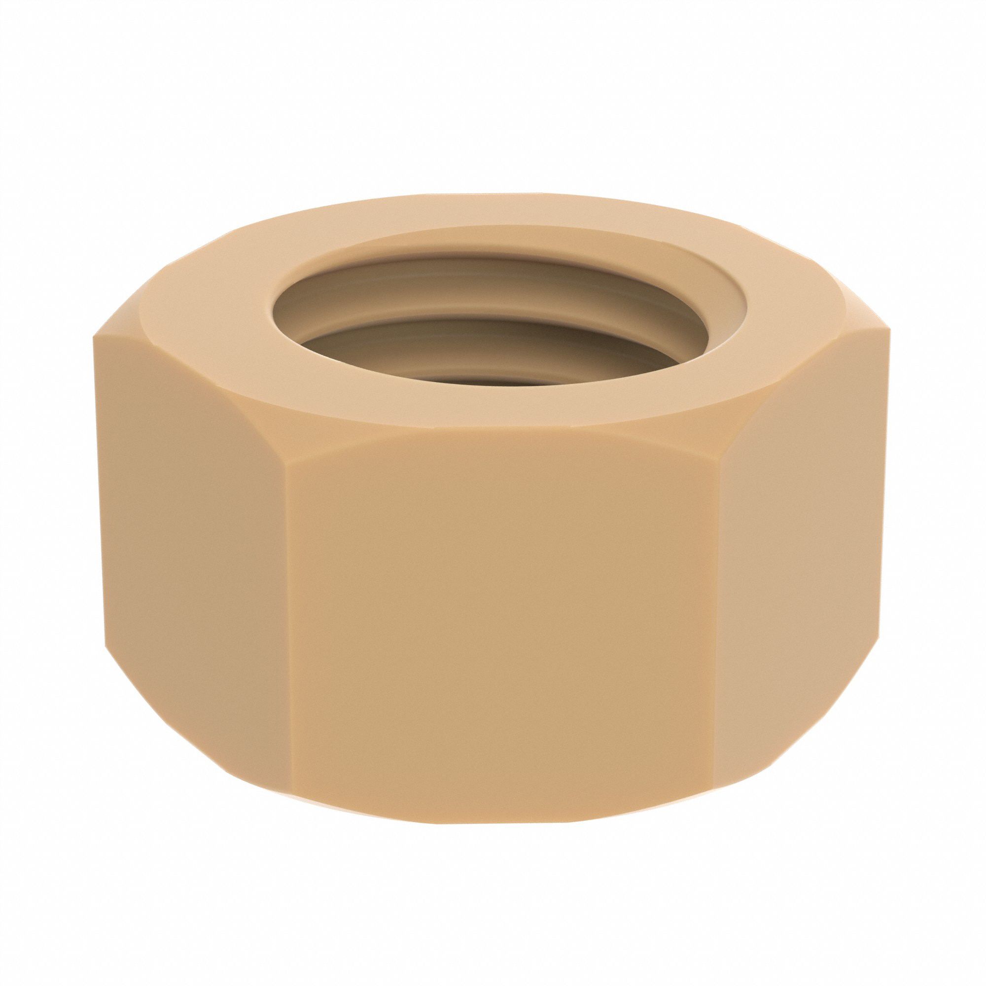Hex Nut: Std Hex, M5x0.80 Thread, 8 mm Hex Wd, 4 mm Hex Ht, PEEK, Not Graded, Anodized, Std, 10 PK