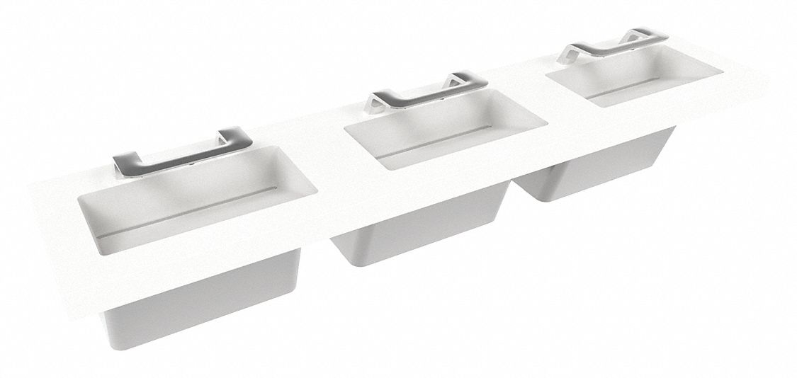 Wash Station: OmniDeck, Glacier, Terreon®, Sensor, 93 in Overall Lg, 26 in Overall Wd