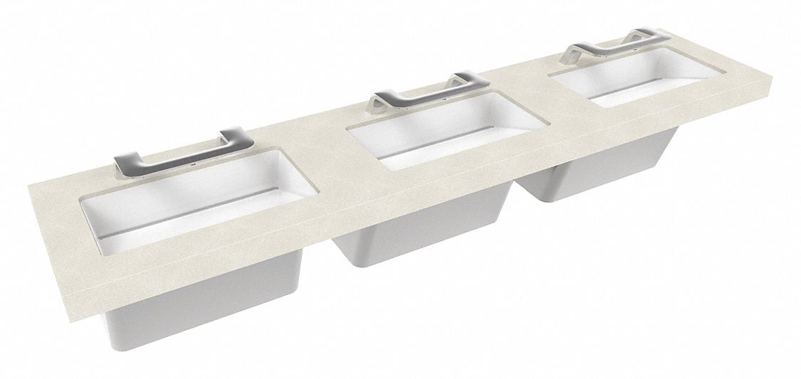 Wash Station: OmniDeck, Pebble Beach, Terreon®, Sensor, 93 in Overall Lg, 26 in Overall Wd