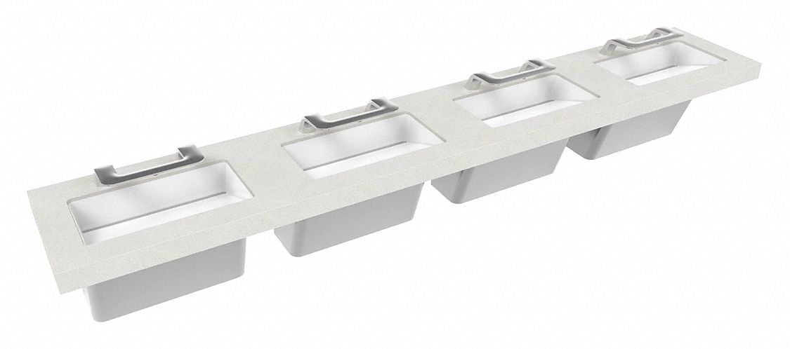 Wash Station: OmniDeck, Silver Mist, Terreon®, Sensor, 126 in Overall Lg, 26 in Overall Wd