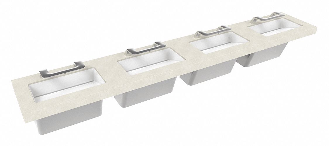 Wash Station: OmniDeck, Pebble Beach, Terreon®, Sensor, 126 in Overall Lg, 26 in Overall Wd