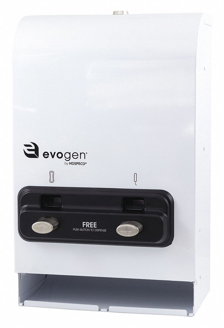 Evogen Sanitary Napkin/Tampon Dispenser, Metal 15.25 lb. White EV2FREE