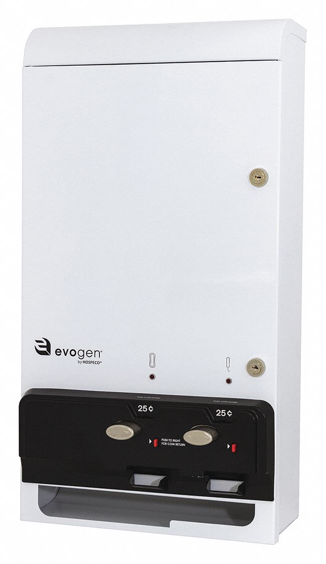 EVOGEN Sanitary Napkin/Tampon Dispenser, Metal 447K03EV125 Grainger