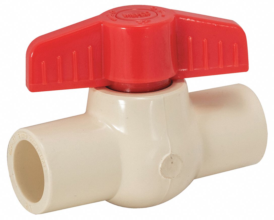 MANUAL TWO-WAY BALL VALVE: ½ IN, CPVC, STRAIGHT, SLIP X SLIP, FULL PORT BALL PORT