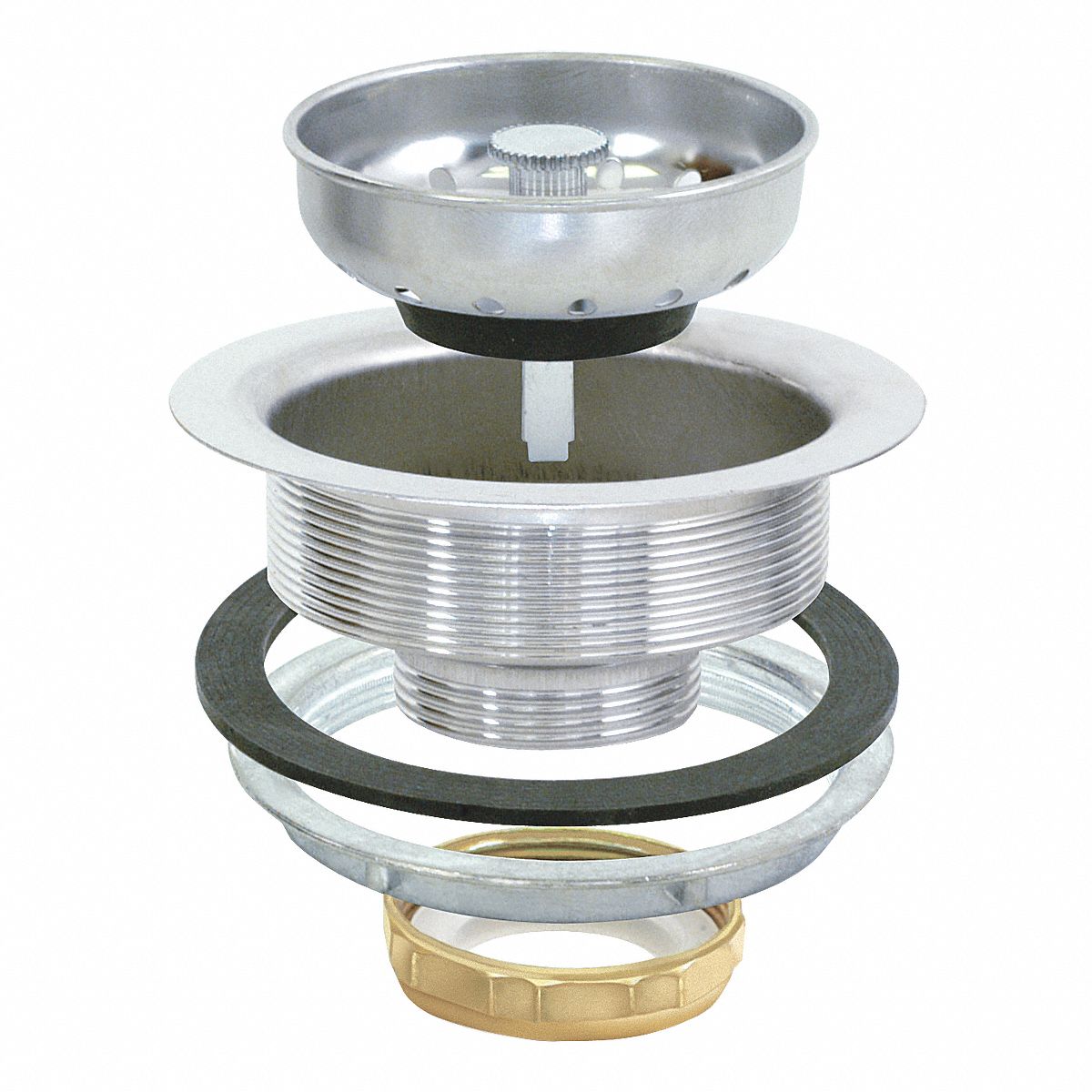 STRAINER: 4½ IN OVERALL DIAMETER, 4 IN PIPE DIAMETER, STAINLESS STEEL, CHROME