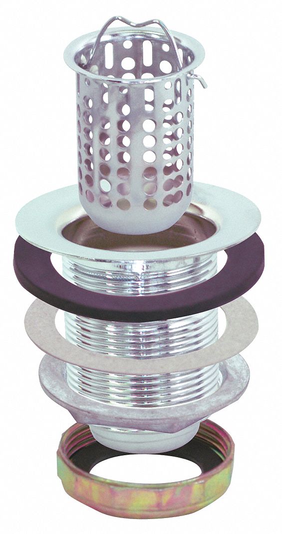 STRAINER: 2 7/8 IN OVERALL DIAMETER, 3 IN H, 2¼ IN PIPE DIAMETER, CHROME