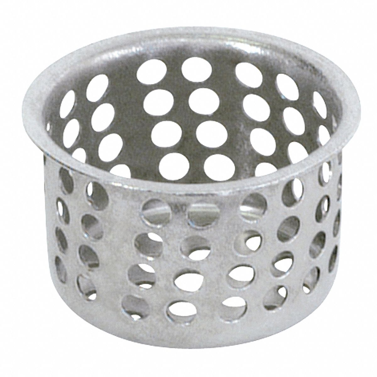 STRAINER: 1 IN OVERALL DIA, 1 IN H, STAINLESS STEEL, SILVER, SINK DRAIN