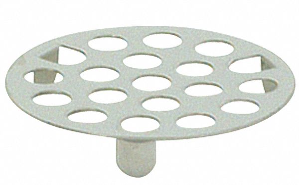 STRAINER: 1 ⅝ IN OVERALL DIAMETER, 1⅝ IN H, STEEL, SILVER, ROUND, SNAP-IN