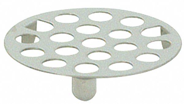 STRAINER: 1 7/8 IN OVERALL DIA, 1 7/8 IN H, STEEL, SILVER, ROUND, SNAP-IN