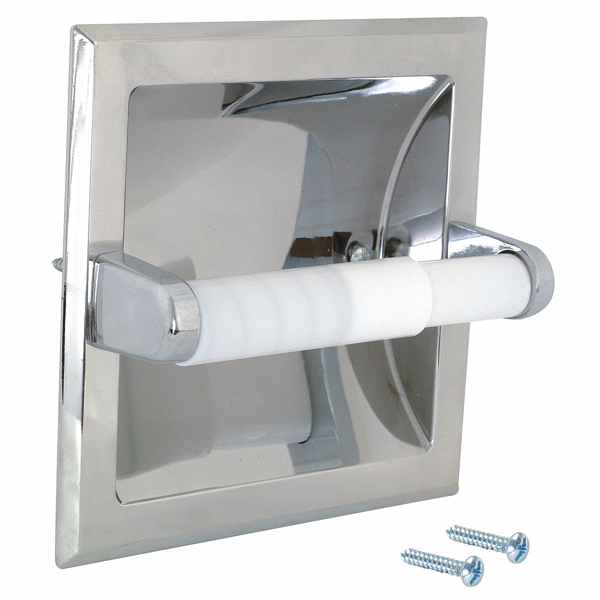 TOILET PAPER HOLDER,METAL,WHITE,6-3/16"W