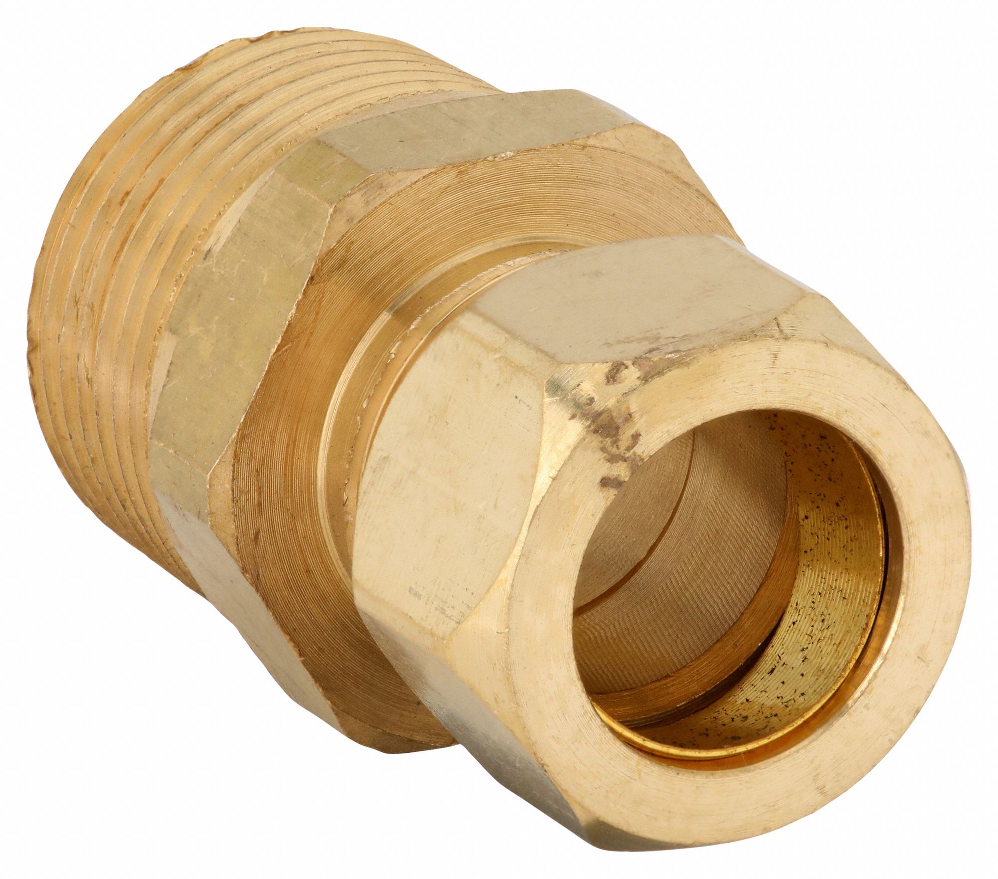 COMPRESSION REDUCING UNION: BRASS, COMPRESSION X MNPT, ¾ IN PIPE, FOR 7/8 IN TUBE OD, 5 PK