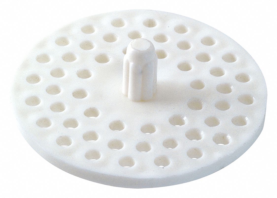 STRAINER: 3⅛ IN OVERALL DIAMETER, PLASTIC, WHITE, DROP-IN, SINK DRAIN