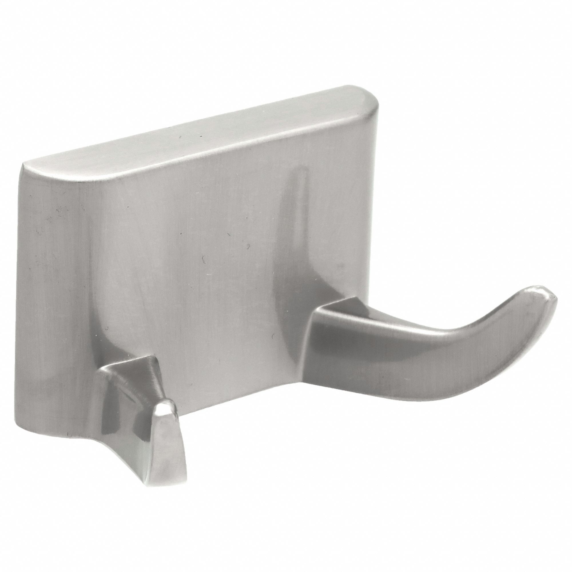 ROBE HOOK: 16241, 2 HOOKS, METAL, BRUSHED, 1½ IN X 2¼ IN X 1½ IN, SURFACE